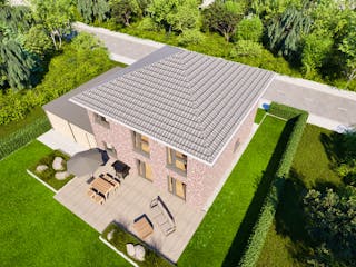 Massivhaus Entwurf CL131 von FAVORIT Massivhaus, Stadtvilla Außenansicht 16