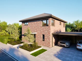 Massivhaus Entwurf CL131 von FAVORIT Massivhaus, Stadtvilla Außenansicht 14