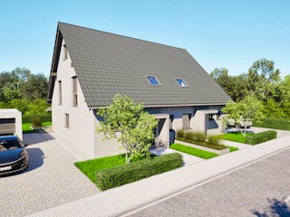 Massivhaus Entwurf FI129 von FAVORIT Massivhaus, Satteldach-Klassiker Außenansicht 14