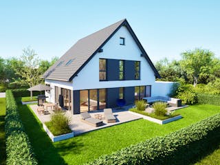 Massivhaus Entwurf NB174 von FAVORIT Massivhaus, Satteldach-Klassiker Außenansicht 6
