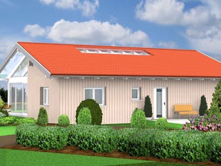 Fertighaus Planungsbeispiel 119H10 von Bio-Solar-Haus Schlüsselfertig ab 345577€, Bungalow Außenansicht 1
