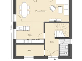Massivhaus Stadtvilla 210 von BRALE Bau Schlüsselfertig ab 314900€, Stadtvilla Grundriss 1