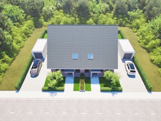 Massivhaus Entwurf FI129 von FAVORIT Massivhaus, Satteldach-Klassiker Außenansicht 17