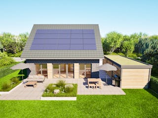 Massivhaus Entwurf NB126 von FAVORIT Massivhaus Schlüsselfertig ab 309848€, Satteldach-Klassiker Außenansicht 2