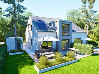 Massivhaus Entwurf PR152/58 von FAVORIT Massivhaus, Satteldach-Klassiker Außenansicht 19