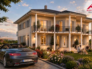 Massivhaus Stadtvilla Klassisch 277 m² mit LIAPLAN gebaut von Mein Haus Bausysteme, Stadtvilla Außenansicht 2