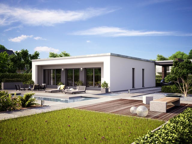 Fertighaus Finess 105 von Büdenbender Hausbau, Bungalow Außenansicht 1