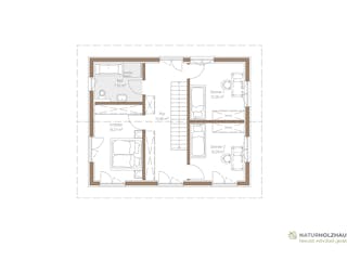 Fertighaus Einfamilienhaus Premium 124 von Naturholzhaus Bayern, Satteldach-Klassiker Grundriss 2