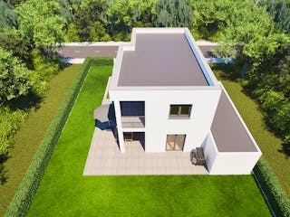 Massivhaus Entwurf CD108 von FAVORIT Massivhaus, Cubushaus Außenansicht 7
