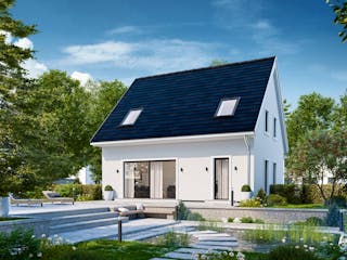 Massivhaus Einfamilienhaus 110 von BRALE Bau Schlüsselfertig ab 291400€, Satteldach-Klassiker Außenansicht 1