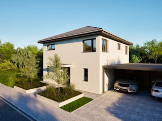 Massivhaus Entwurf CL131 von FAVORIT Massivhaus, Stadtvilla Außenansicht 13