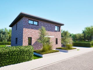 Massivhaus Entwurf CL131 von FAVORIT Massivhaus, Stadtvilla Außenansicht 12