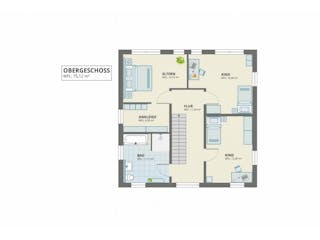 Massivhaus Einfamilienhaus Toskana II von Domo 1999 Immobilien Schlüsselfertig ab 375000€, Bungalow Grundriss 2