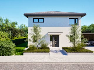 Massivhaus Entwurf CL131 von FAVORIT Massivhaus, Stadtvilla Außenansicht 3