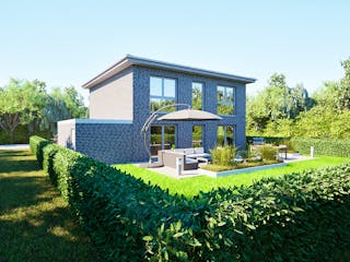 Massivhaus Entwurf CL143 von FAVORIT Massivhaus, Stadtvilla Außenansicht 13