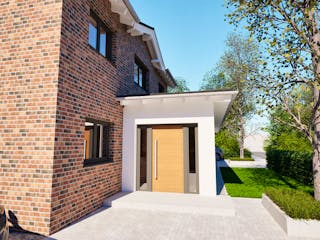 Massivhaus Entwurf PR165-71 von FAVORIT Massivhaus, Stadtvilla Außenansicht 2