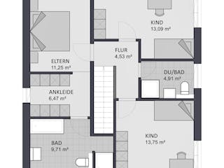 Massivhaus Entwurf CL131 von FAVORIT Massivhaus, Stadtvilla Grundriss 2