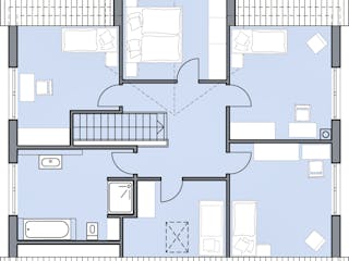 Massivhaus Haus Behringer von Leberer Massivhaus Schlüsselfertig ab 567000€, Satteldach-Klassiker Grundriss 2