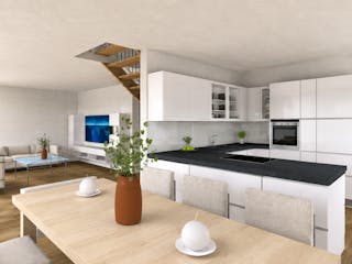 Fertighaus Einfamilienhaus Premium 124 von Naturholzhaus Bayern, Satteldach-Klassiker Innenansicht 2