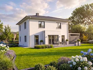 Massivhaus Stadtvilla 118 von AMR-Wohnbau Schlüsselfertig ab 327000€, Stadtvilla Außenansicht 2