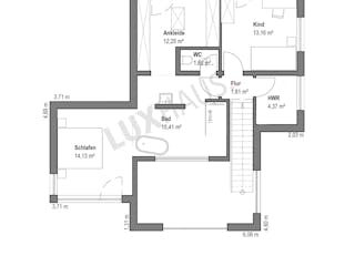 Fertighaus Flachdach 132 von LUXHAUS, Cubushaus Grundriss 2