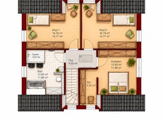 Massivhaus Hohe Düne von TIMOWA Massivhäuser, Satteldach-Klassiker Grundriss 2