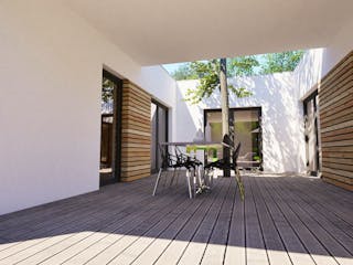 Massivhaus Entwurf CH153 von FAVORIT Massivhaus, Bungalow Außenansicht 8