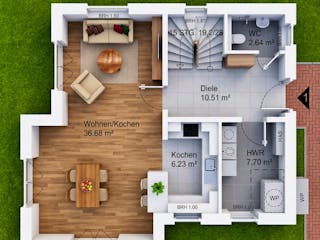 Massivhaus Stadtvilla 118 von AMR-Wohnbau Schlüsselfertig ab 327000€, Stadtvilla Grundriss 1
