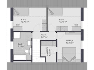 Massivhaus Entwurf NB126 von FAVORIT Massivhaus, Satteldach-Klassiker Grundriss 2