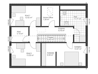 Fertighaus White&Black 165 von WHITE&BLACK Fertighäuser Schlüsselfertig ab 398757€, Satteldach-Klassiker Grundriss 3