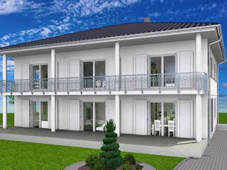 Massivhaus Stadtvilla Klassisch 277 m² mit LIAPLAN gebaut von Mein Haus Bausysteme, Stadtvilla Außenansicht 7