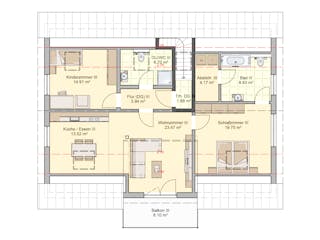 Fertighaus Bonvenon von Fingerhut Haus Schlüsselfertig ab 586030€, Satteldach-Klassiker Grundriss 2