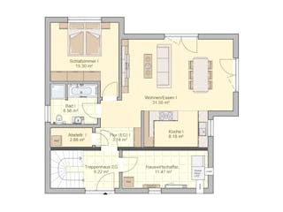 Fertighaus Junto 173 von Fingerhut Haus Schlüsselfertig ab 550019€, Satteldach-Klassiker Grundriss 1