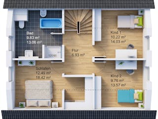 Massivhaus Satteldach 136 von AMR-Wohnbau Schlüsselfertig ab 300000€, Satteldach-Klassiker Grundriss 2