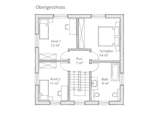 Massivhaus Stadtvilla 120/130 von Ever Energy Home, Stadtvilla Grundriss 2