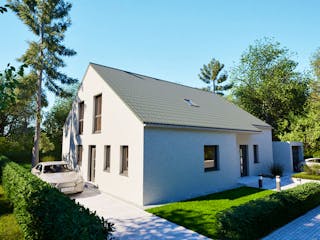 Massivhaus Entwurf PR152/58 von FAVORIT Massivhaus, Satteldach-Klassiker Außenansicht 7