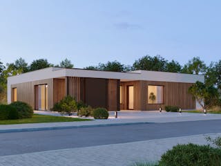 Fertighaus ELK Next 136 - Flachdach von ELK Fertighaus, Bungalow Außenansicht 1