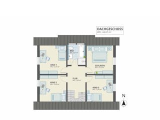 Massivhaus Einfamilienhaus Classic Familie von Domo 1999 Immobilien Schlüsselfertig ab 356000€, Grundriss 2