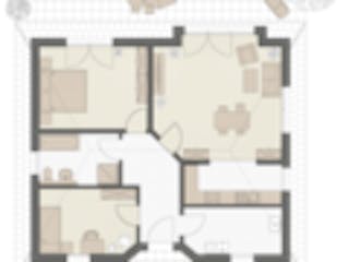 Massivhaus Bungalow Rerik von ROTH MASSIVHAUS Schlüsselfertig ab 287400€, Bungalow Grundriss 1