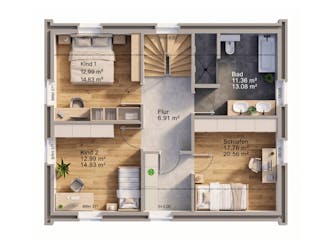 Massivhaus Hanseat 146 von AMR-Wohnbau Schlüsselfertig ab 323000€, Satteldach-Klassiker Grundriss 2