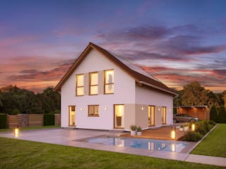 Fertighaus White&Black 160 von WHITE&BLACK Fertighäuser Ausbauhaus ab 186541€, Satteldach-Klassiker Außenansicht 3