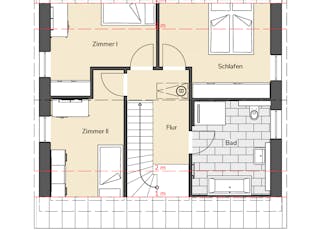 Massivhaus Einfamilienhaus 110 von BRALE Bau Schlüsselfertig ab 291400€, Satteldach-Klassiker Grundriss 2