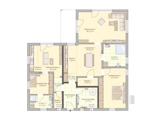Fertighaus Junto 160 von Fingerhut Haus Schlüsselfertig ab 521828€, Bungalow Grundriss 1