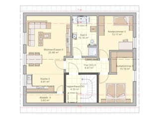 Fertighaus Junto 175 von Fingerhut Haus Schlüsselfertig ab 543590€, Satteldach-Klassiker Grundriss 2