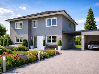 Massivhaus Stadtvilla 140 von Bauwerk Chemnitz Immobilien Schlüsselfertig ab 455700€, Stadtvilla Außenansicht 1