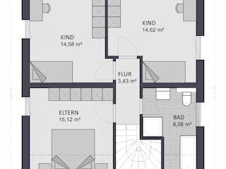 Massivhaus Entwurf CS116 von FAVORIT Massivhaus, Pultdachhaus Grundriss 2
