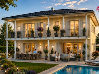 Massivhaus Stadtvilla Klassisch 277 m² mit LIAPLAN gebaut von Mein Haus Bausysteme, Stadtvilla Außenansicht 10