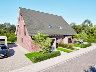 Massivhaus Entwurf FI129 von FAVORIT Massivhaus, Satteldach-Klassiker Außenansicht 13