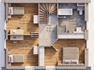 Massivhaus Satteldach 131 von AMR-Wohnbau Schlüsselfertig ab 291000€, Satteldach-Klassiker Grundriss 2