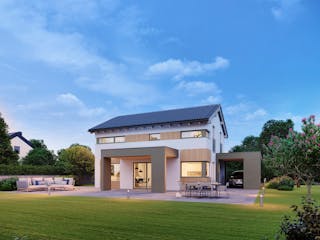 Fertighaus ELK Now 136 - Satteldach von ELK Fertighaus, Stadtvilla Außenansicht 2